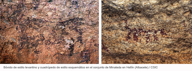Imágenes de las pinturas rupestres examinadas