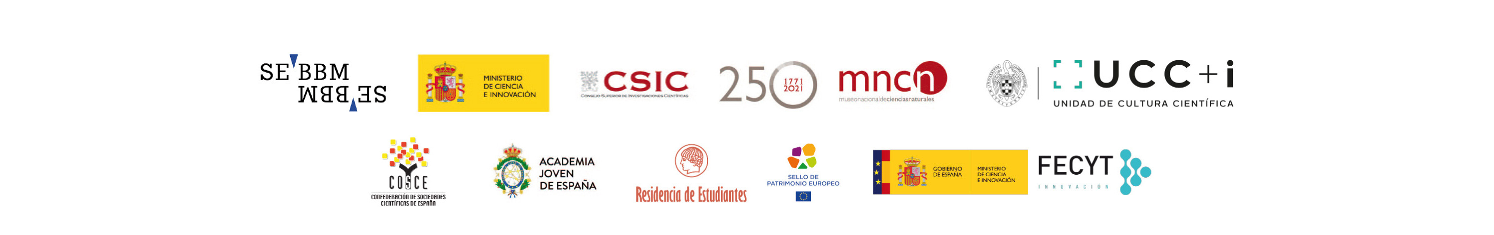 Logos de organizadores y patrocinadores de Falling Walls Lab Spain