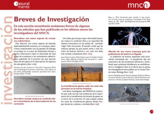portada del artículo Breves de Investigación de NaturalMente 02