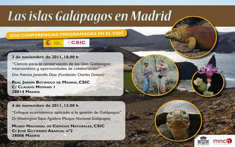 El MNCN acoge una conferencia sobre las Islas Galápagos impartida por el Doctor Washington Tapia Aguilera