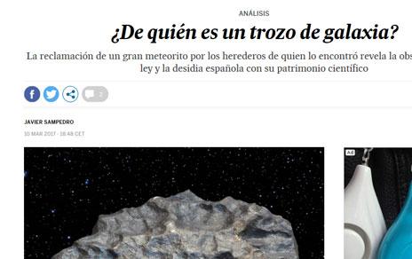 artículo sobre el meteorito