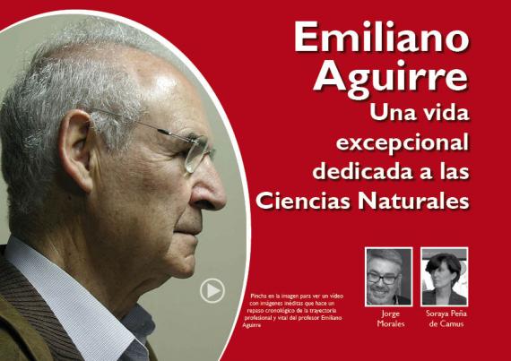 Portada del artículo "Emiliano Aguirre, una vida excepcional dedicada a las Ciencias Naturales" de la revista NaturalMente nº 5