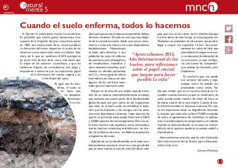 Portada del artículo "Cuando el suelo enferma, todos lo hacemos" de la revista NaturalMente nº 5