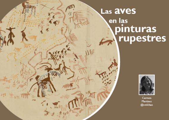 Portada del artículo "Las aves en las pinturas rupestres" de la revista NaturalMente nº 9