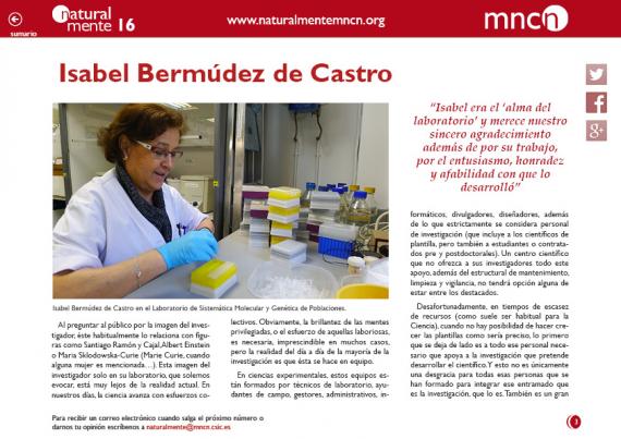 Portada del artículo "Isabel Bermúdez de Castro"