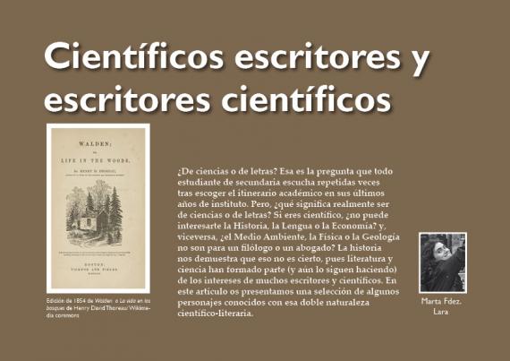 Portada del artículo Científicos escritores y escritores científicos