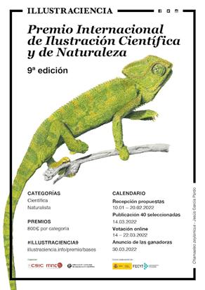 Cartel que anuncia la convocatoria del Premio Internacional de Illustraciencia.