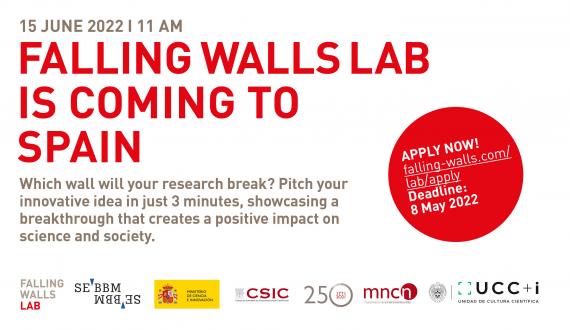 cartel que anuncia el evento falling walls lab en españa