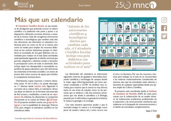Calendario científico escolar 