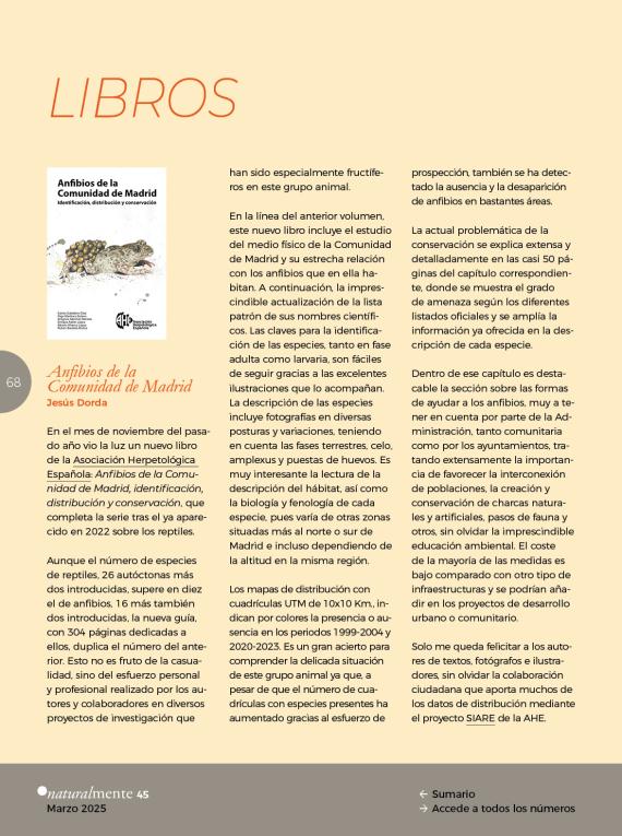 Libros. Anfibios de la Comunidad de Madrid