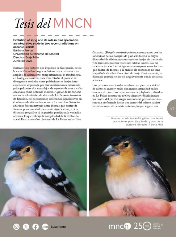 Tesis del MNCN en NaturalMente 47