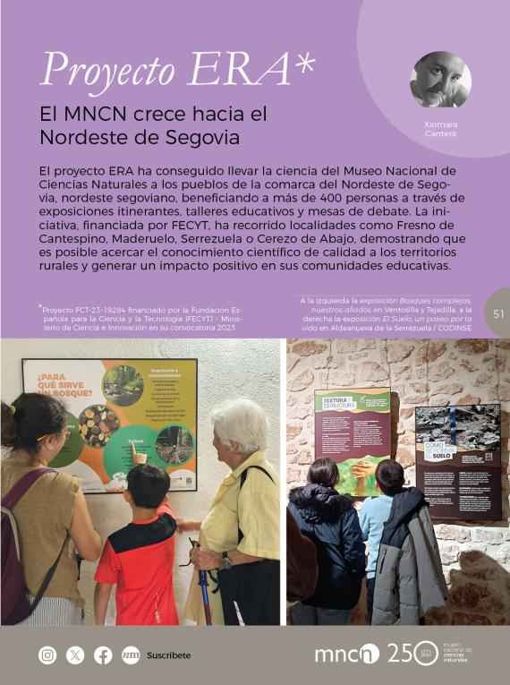 Proyecto ERA. El MNCN crece hacia el Nordeste de Segovia
