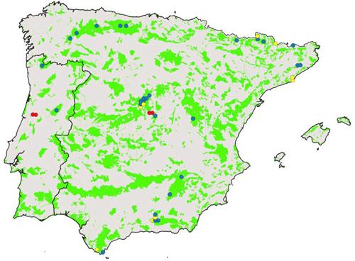 Mapa de distribución de los artrópodos en la Península y Baleares 
