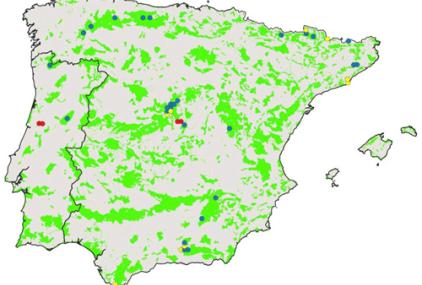 Mapa de distribución de los artrópodos en la Península y Baleares 